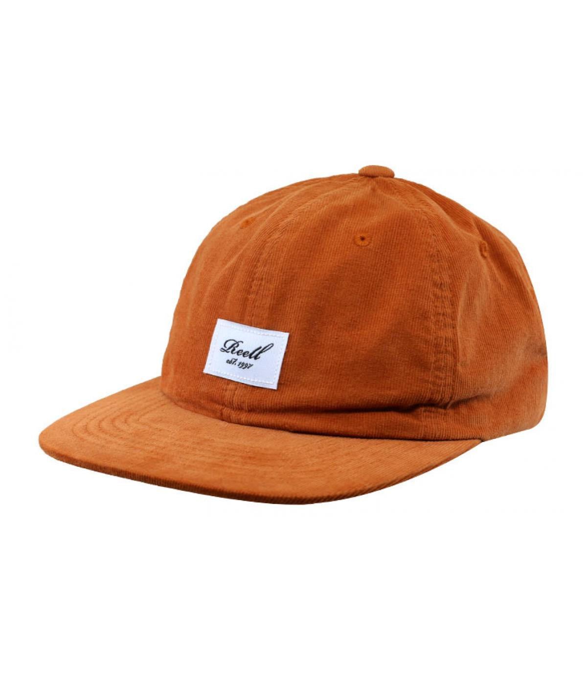 Reell snapback orange corduroy - Flat 6 Panel orange rib cord